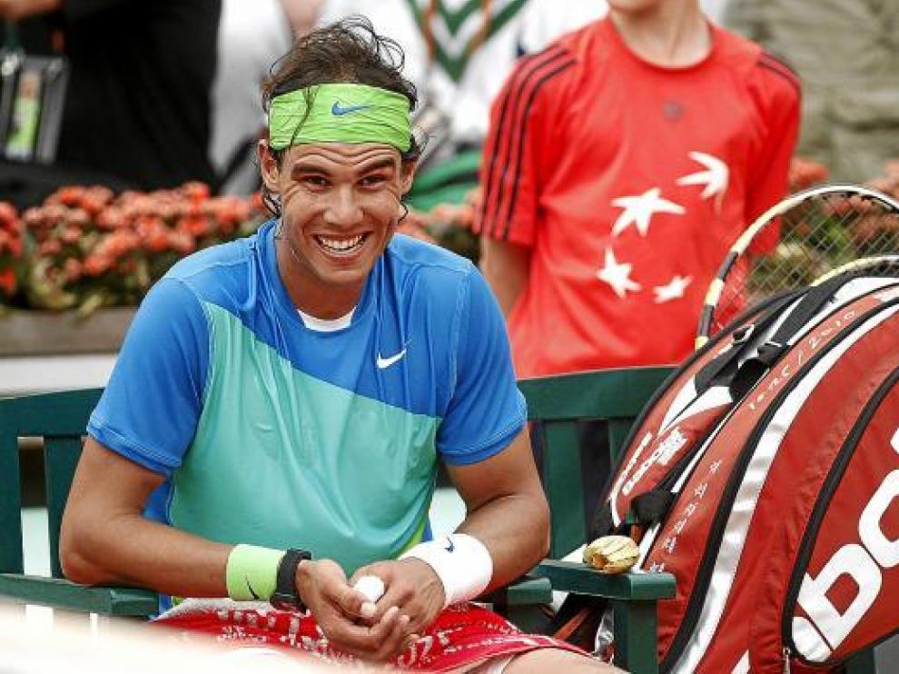 Rafa Nadal, durante su primer partido en el presente Roland Garros.