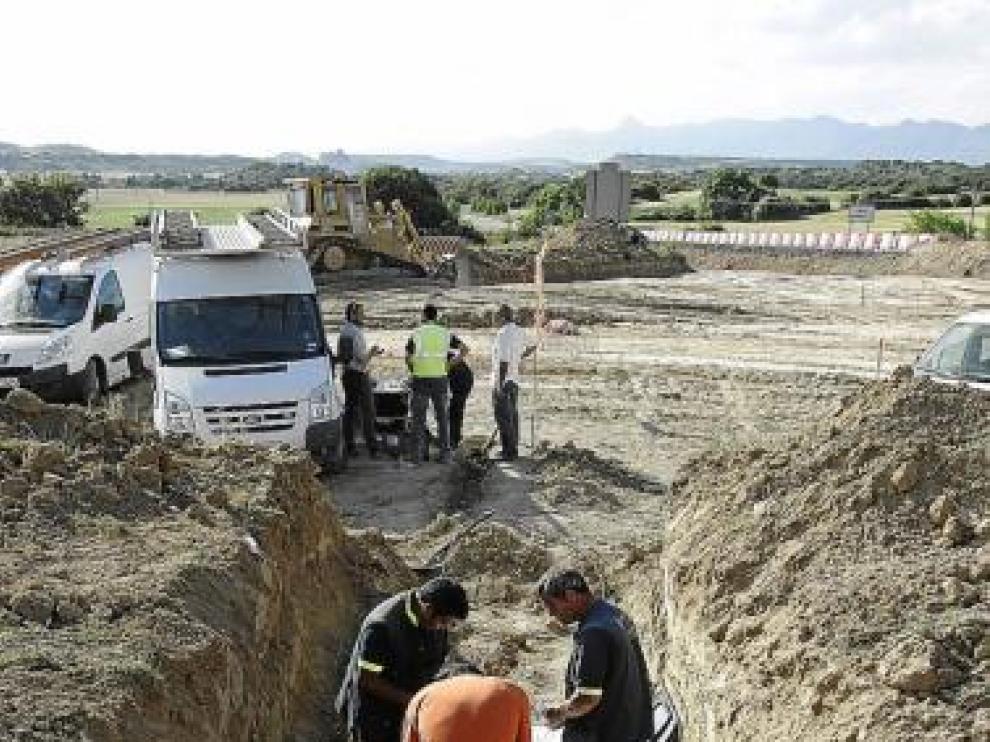 Trabajos de reparación del cable el pasado miércoles.