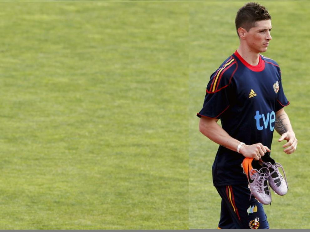 Torres durante un momento del entrenamiento
