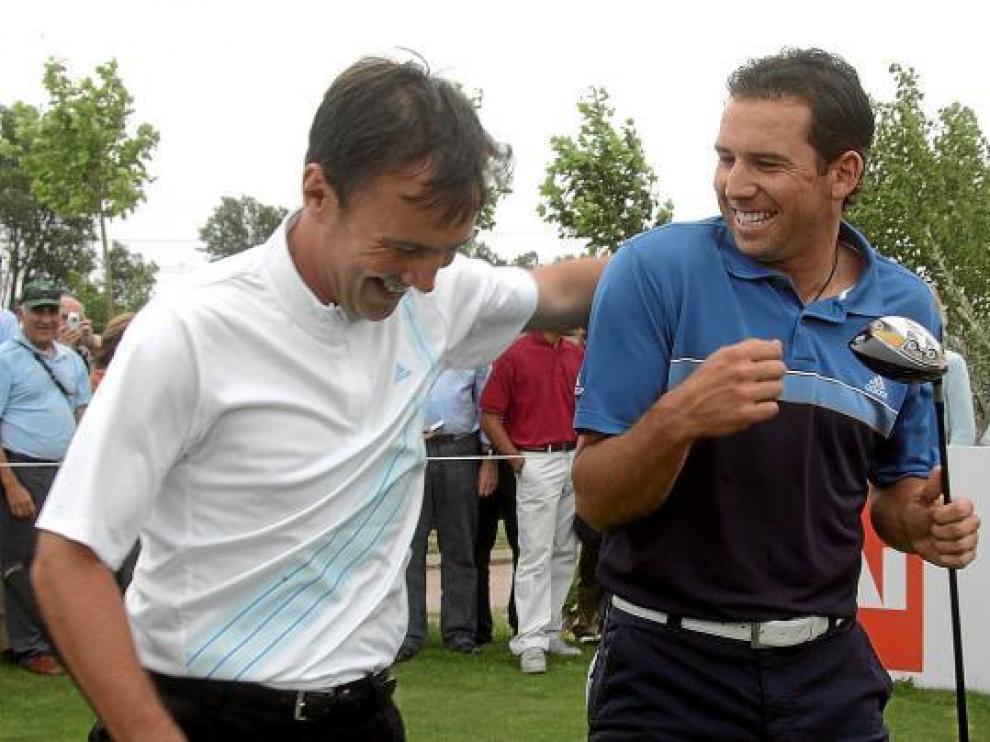 Alberto Belsué, en compañía del jugador de golf Sergio García