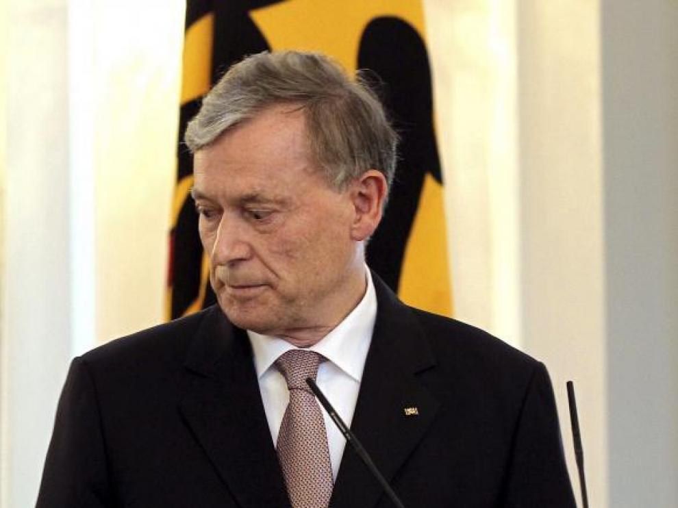 Köhler anuncia su dimisión como presidente, ayer.