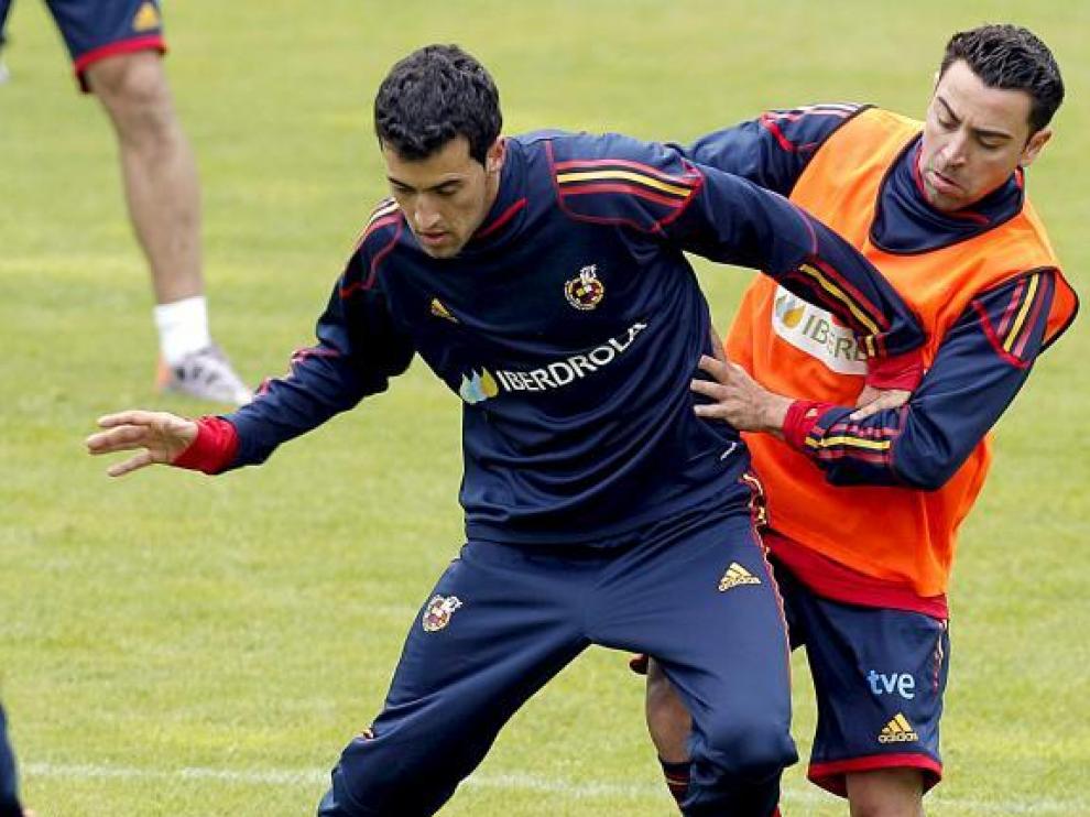 Xavi Hernández, durante una sesión en entrenamiento.
