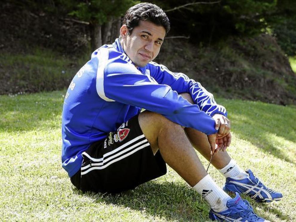 Francelino Matuzalem, durante una concentración con el Real Zaragoza.