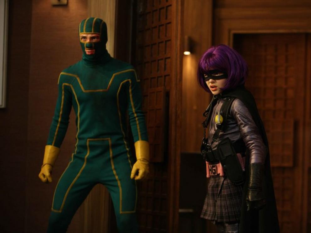 Aaron Johnson y Chloe Moretz, en 'Kick-Ass'