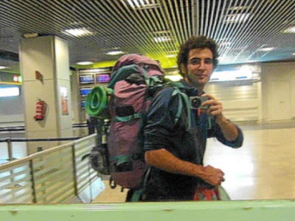 Paco Sanmartín, de Zaragoza, en uno de sus viajes.