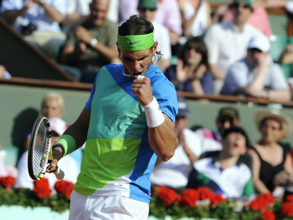 Nadal celebra el pase a la final.