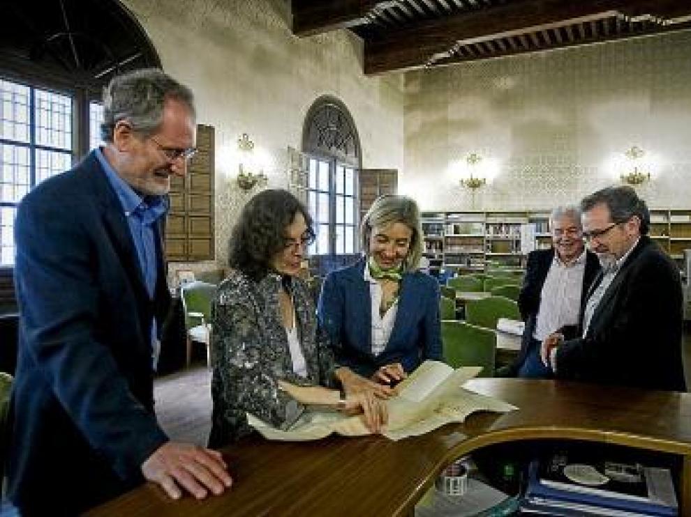 Laliena, Iranzo, F. Fortún, Sesma y Vázquez, tras la presentación