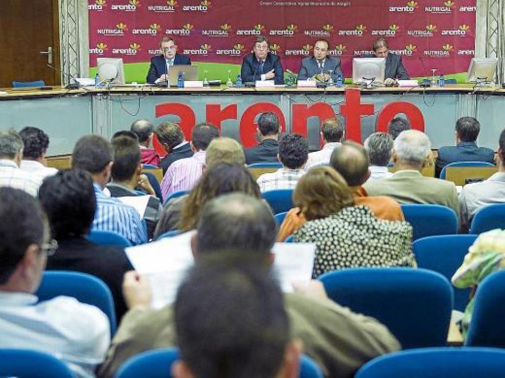 Momento de la Asamblea General Ordinaria de Arento, celebrada ayer en Mercazaragoza.