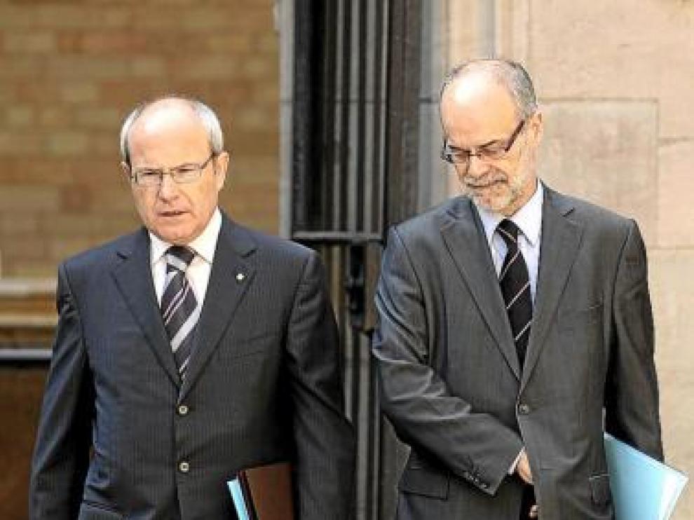 Castells, junto a José Montilla a finales de mayo.