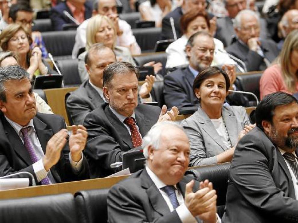 Iglesias asistió ayer al acto de conmemoración por los 100 años del Grupo Socialista en el Congreso.