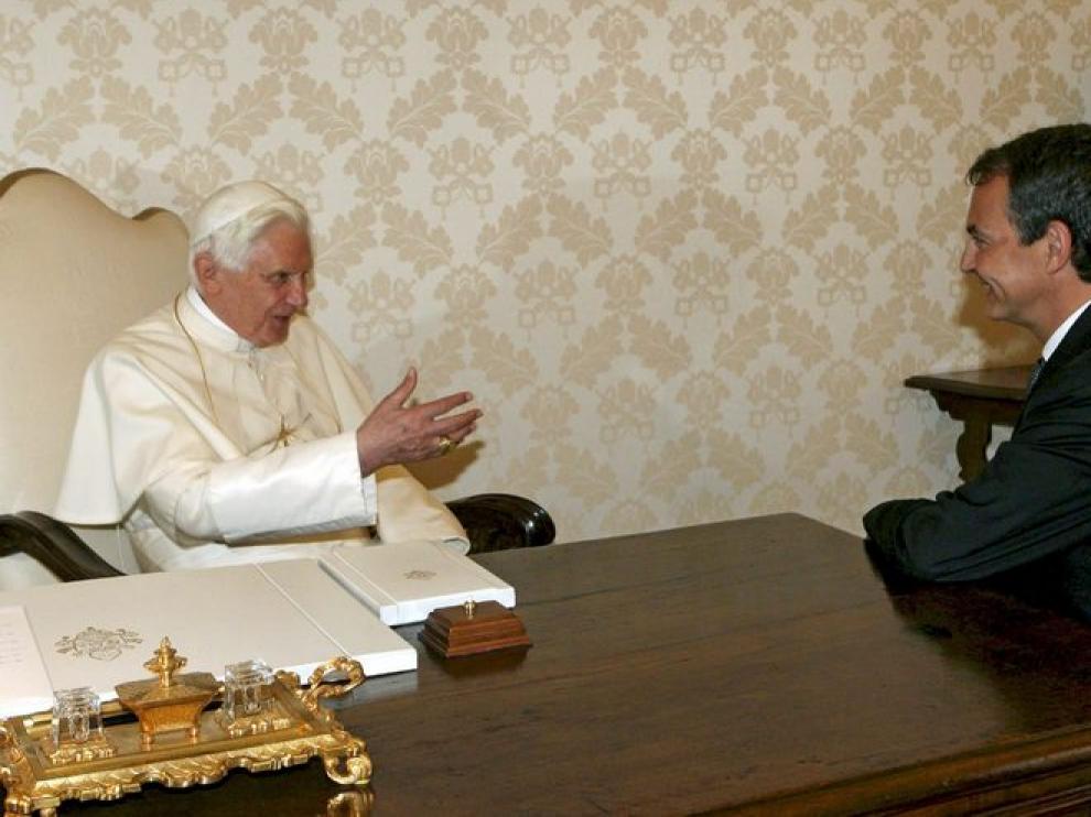 Entrevista entre el Papa y Zapatero en el Vaticano