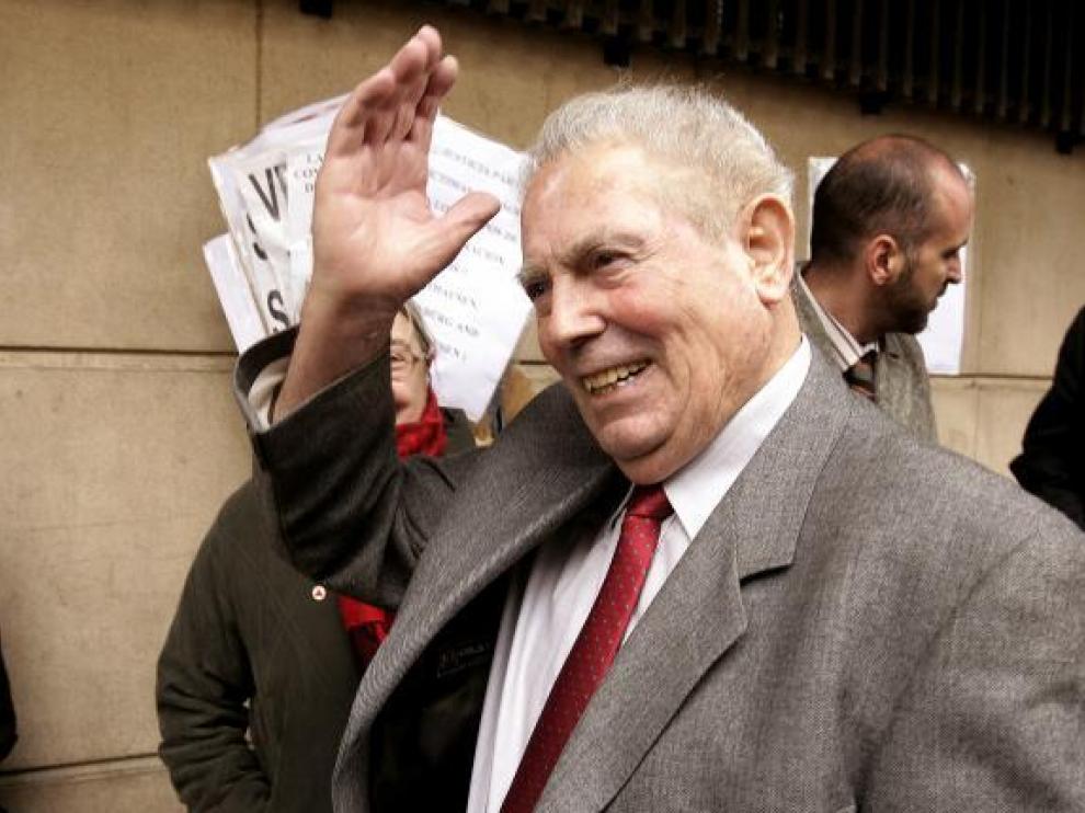 El superviviente aragonés de Mauthausen, Jesús Tello, al declarar en la Audiencia Nacional en 2009.