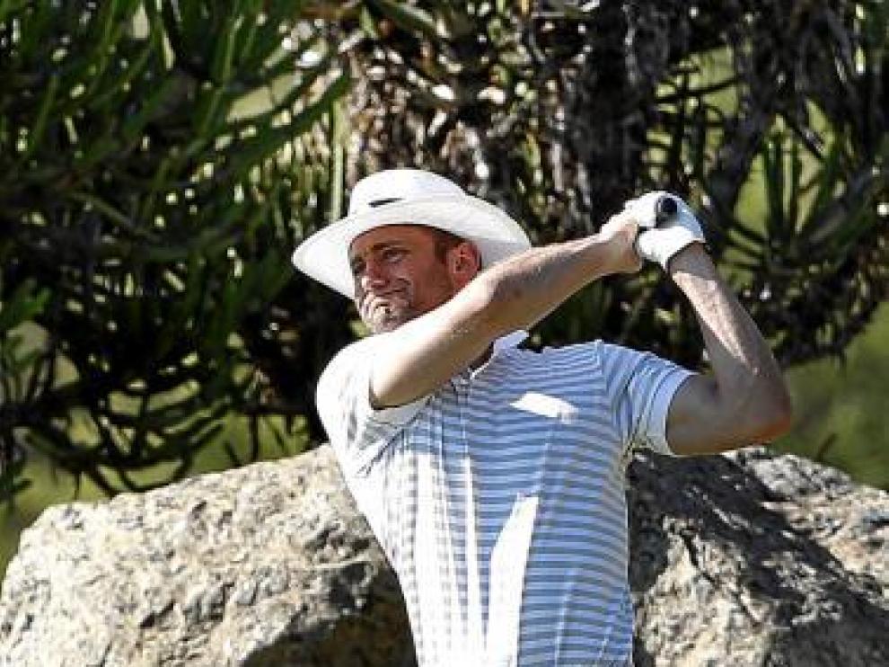 Green, jugando ayer al golf.