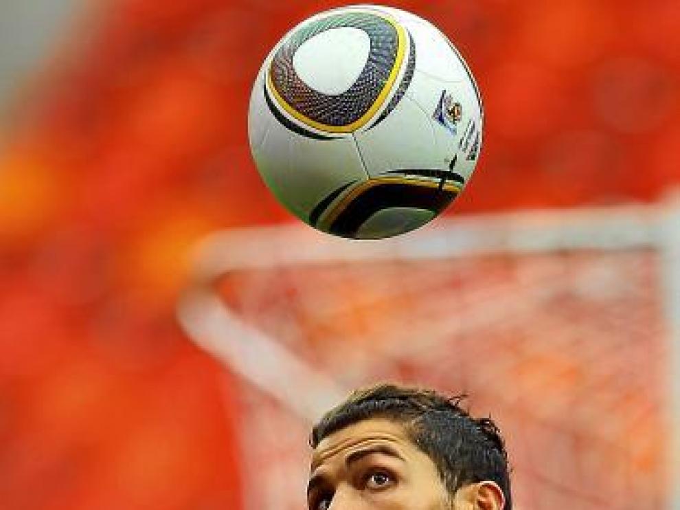 Cristiano Ronaldo, en el entrenamiento de ayer.