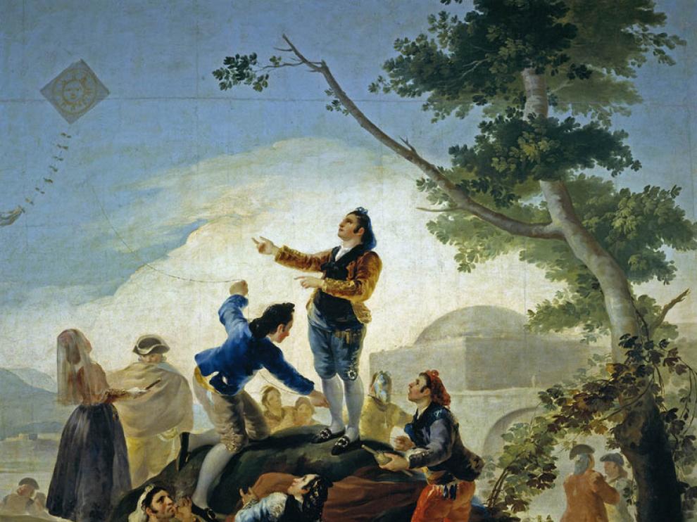 Goya utilizó nubes cumuliformes como recurso pictórico, por ejemplo en 'La cometa' (1778)