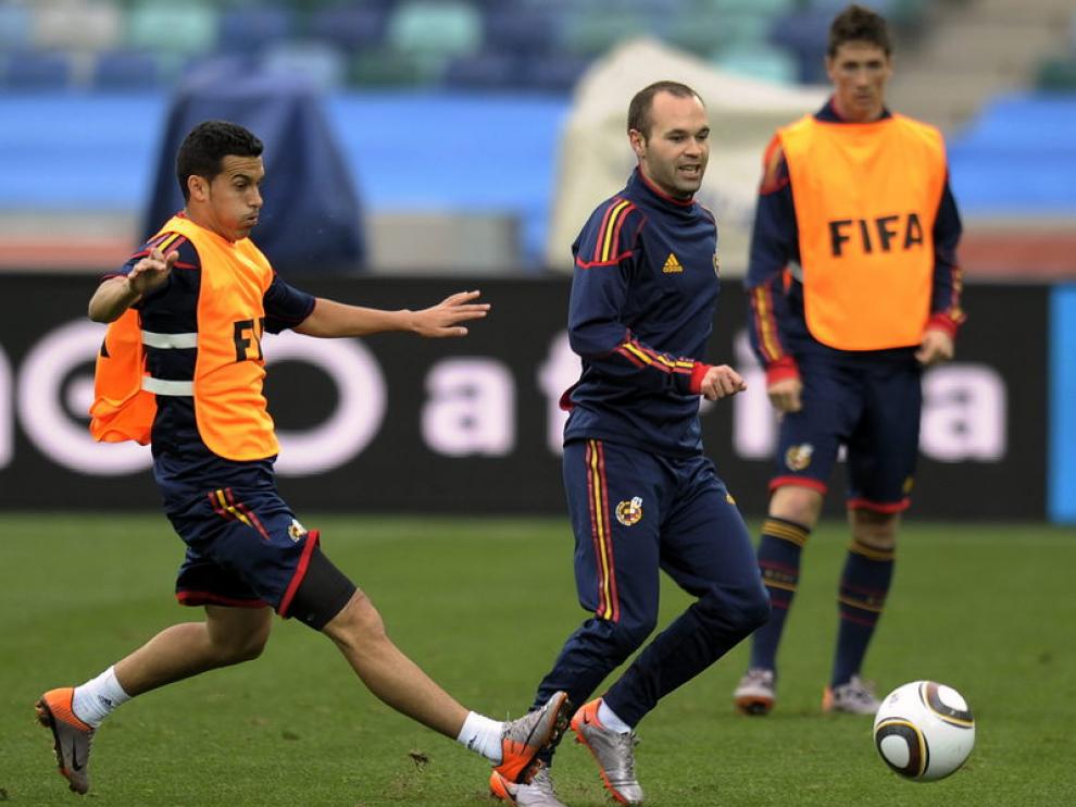 Iniesta se ha entrenado con normalidad.