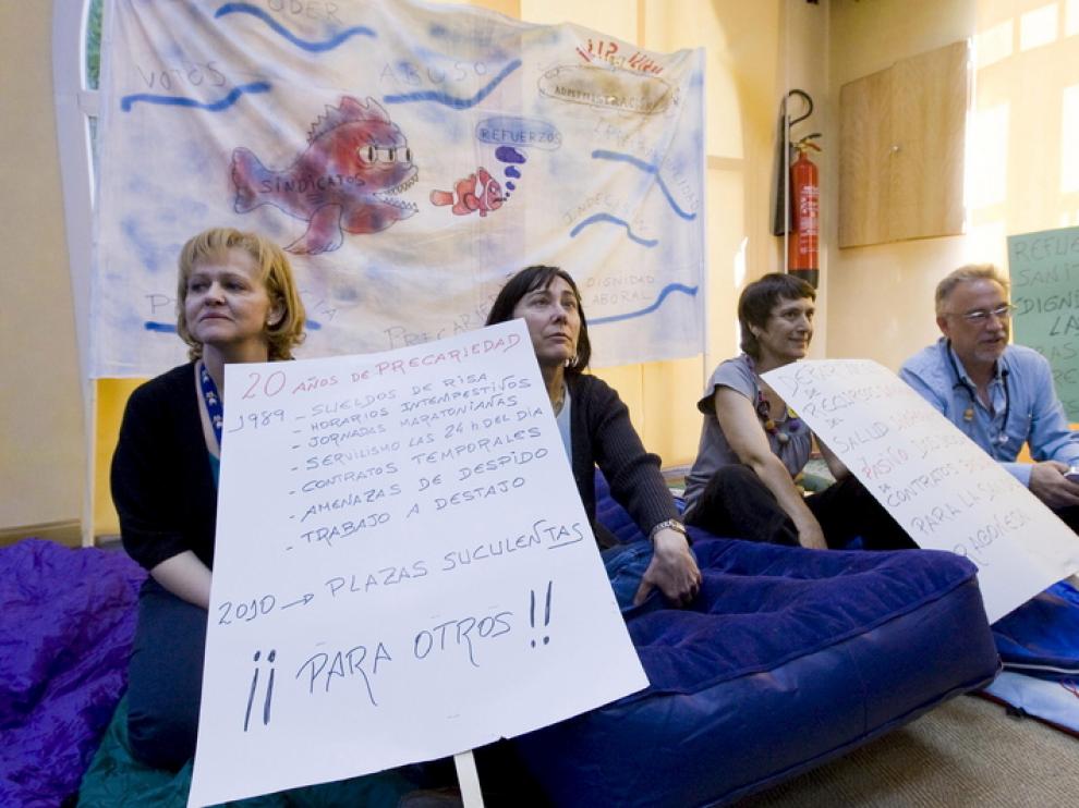 Encierro en los locales del Colegio de Médicos de Zaragoza