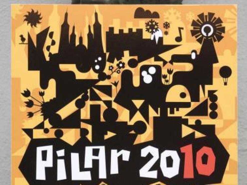 El cartel del Pilar 2010 reúne en abstracto los símbolos de la ciudad y de sus fiestas