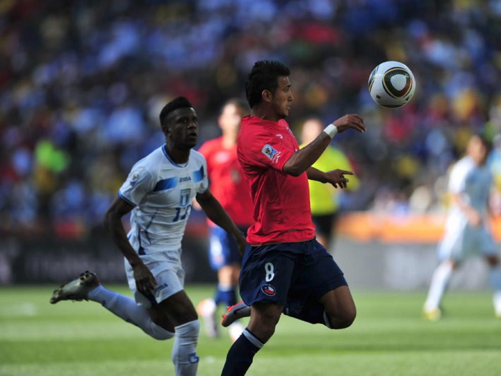 Un momento del partido Honduras-Chile