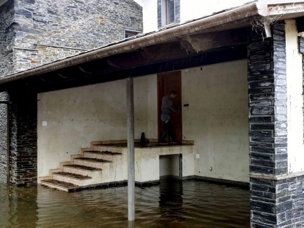 Una casa inundada.