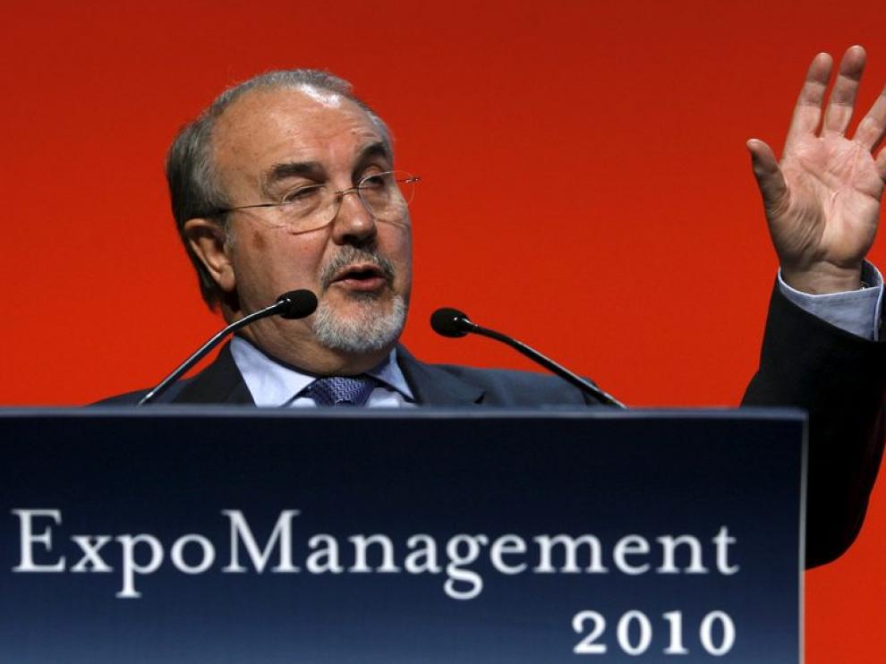 Pedro Solbes durante su intervención en Expo Management 2010