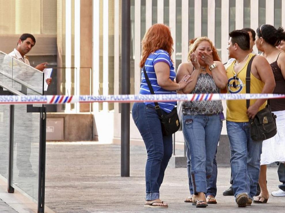 Familiares de las víctimas, en la Ciudad de la Justicia de L'Hospitalet