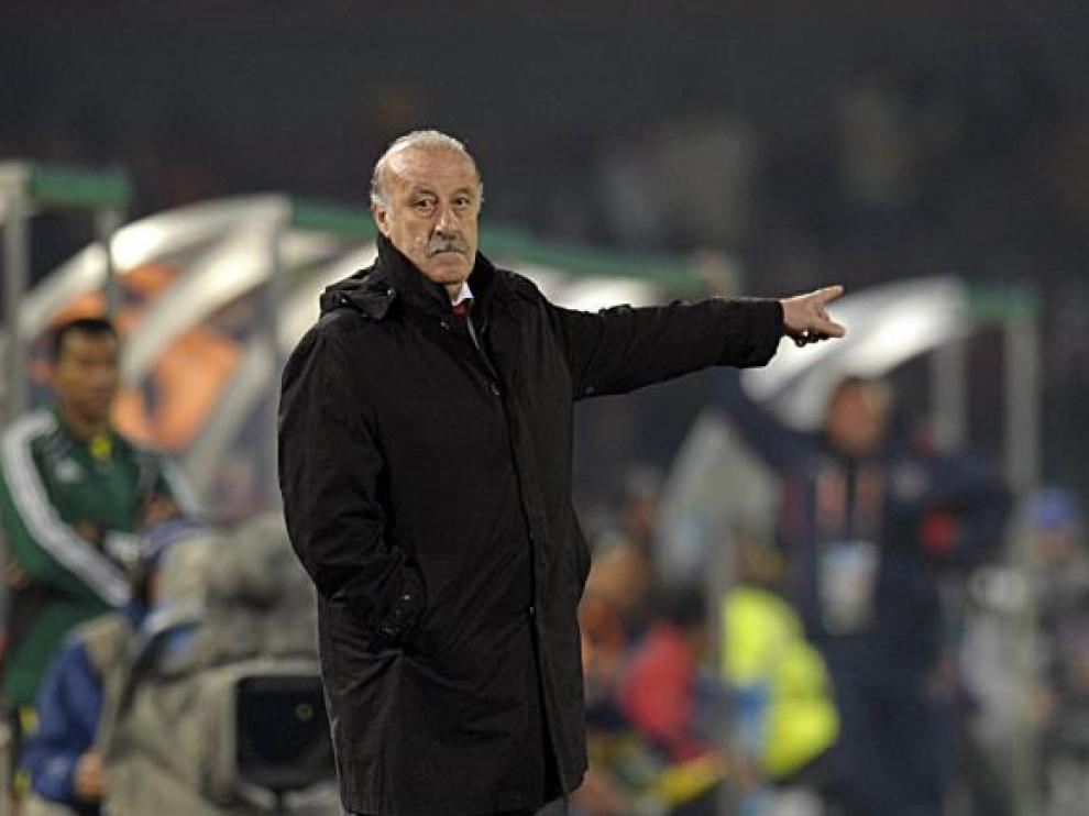 Vicente del Bosque, en el partido de ayer ante Chile.