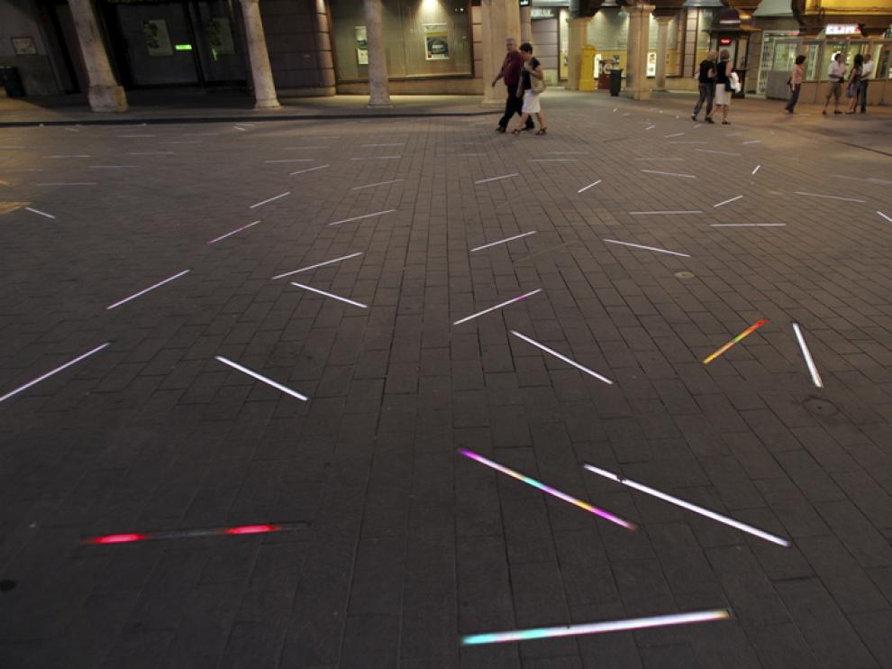 La plaza del Torico, iluminada