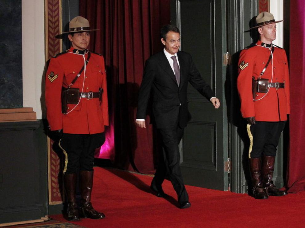 Zapatero a su llegada a la cumbre del G-20