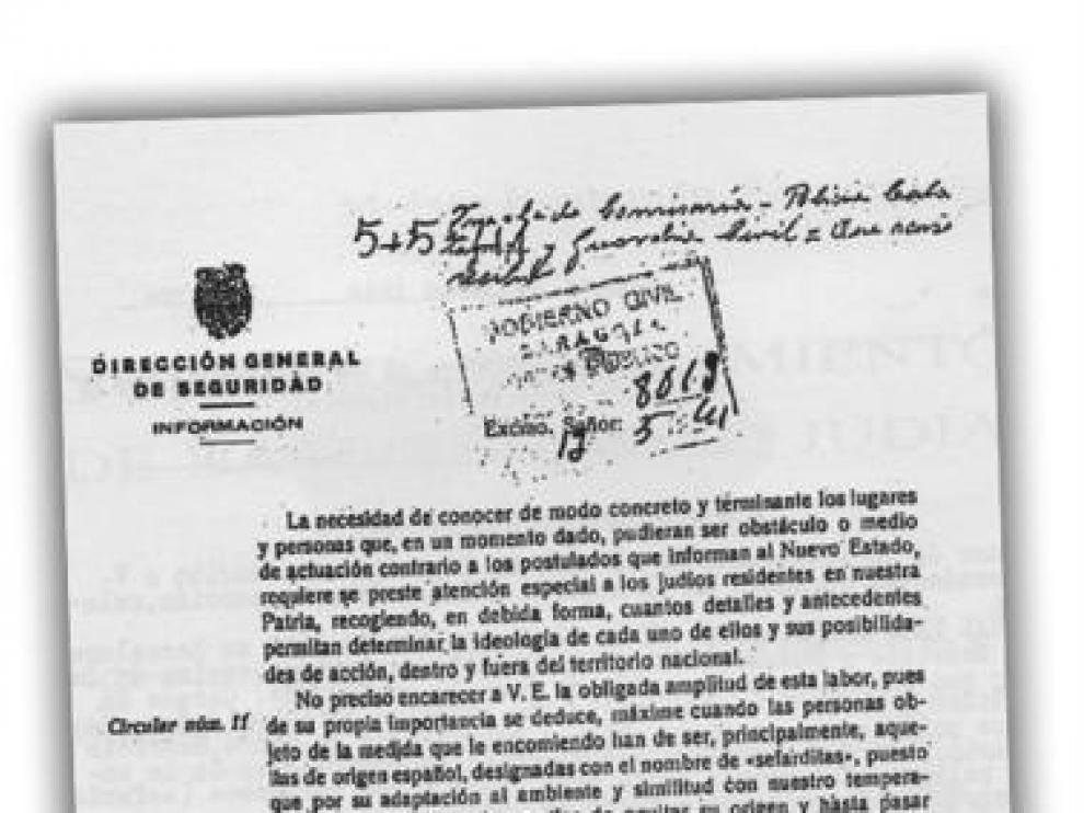 Un documento 'zaragozano' reveló que Franco elaboró un censo de judíos