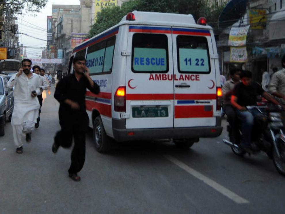 Una ambulancia pakistaní.