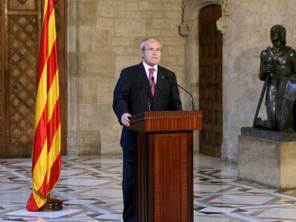 El presidente de la Generalitat, José Montilla, pronucia una declaración institucional tras conocer la sentencia