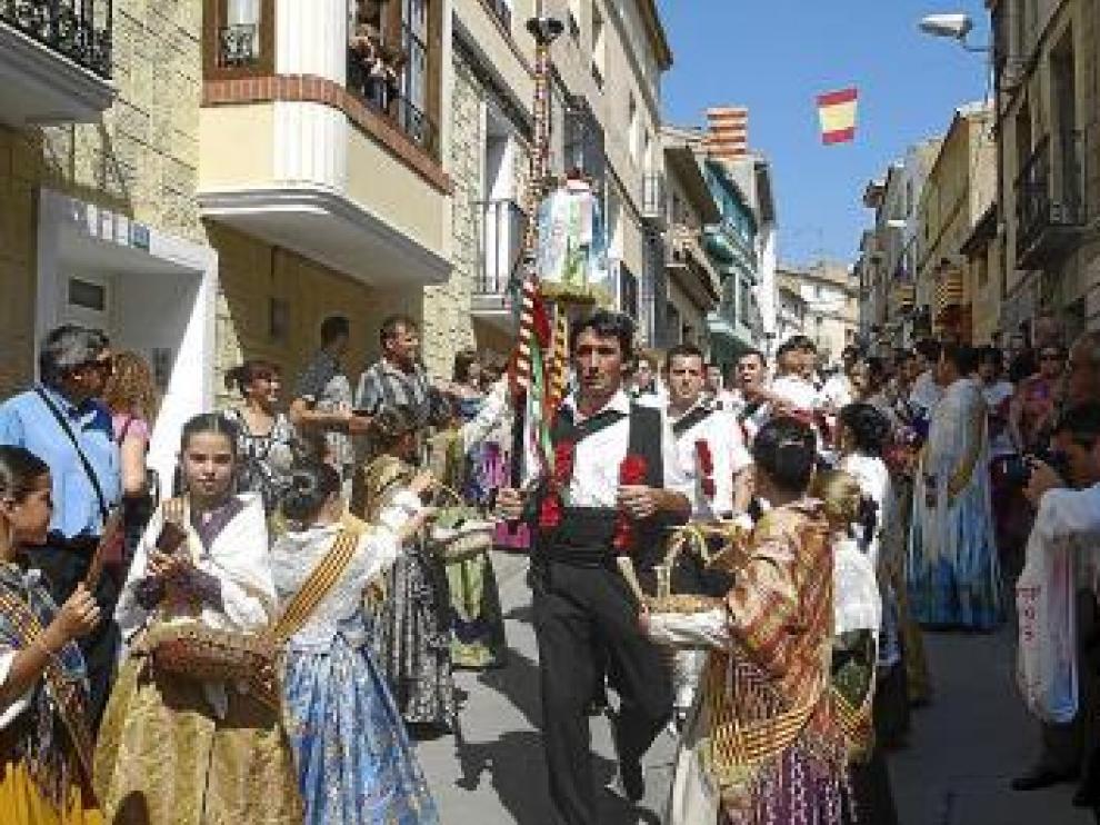 Un momento de la procesión de ayer en Gallur.