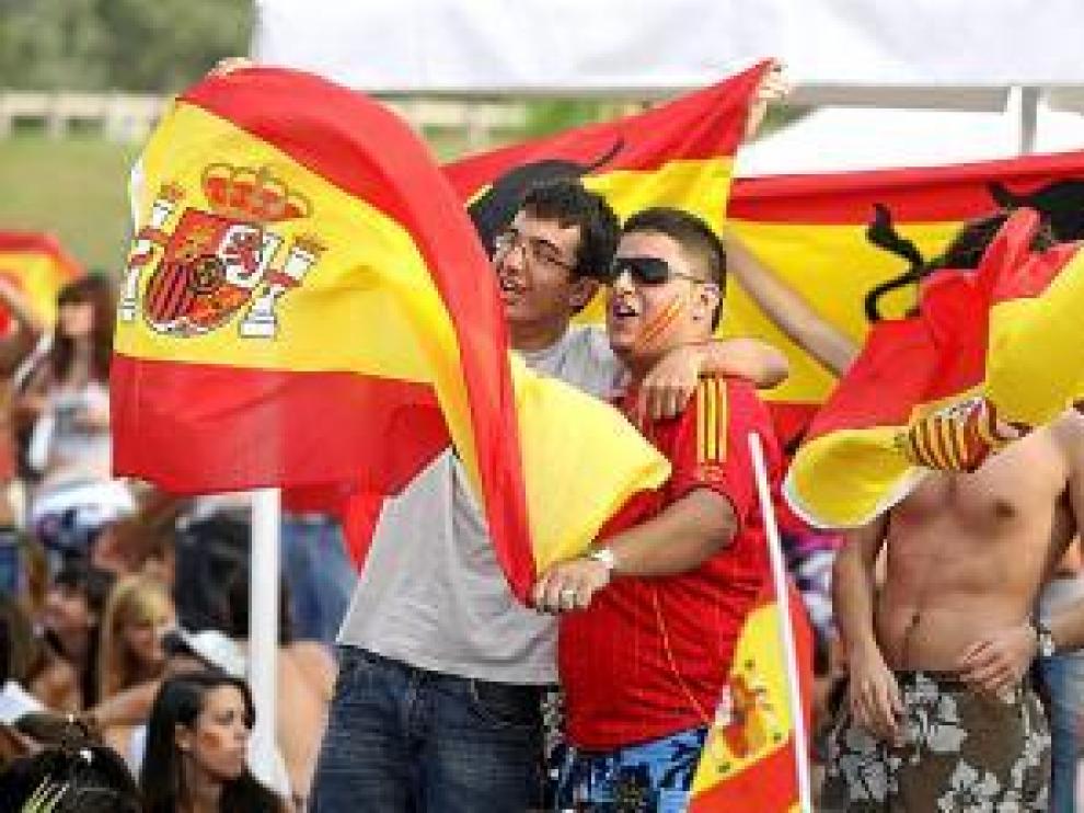 También hubo fiesta en la plaza de España.