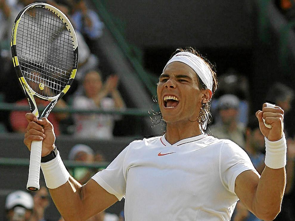 Nadal celebra su triunfo ante Soderling