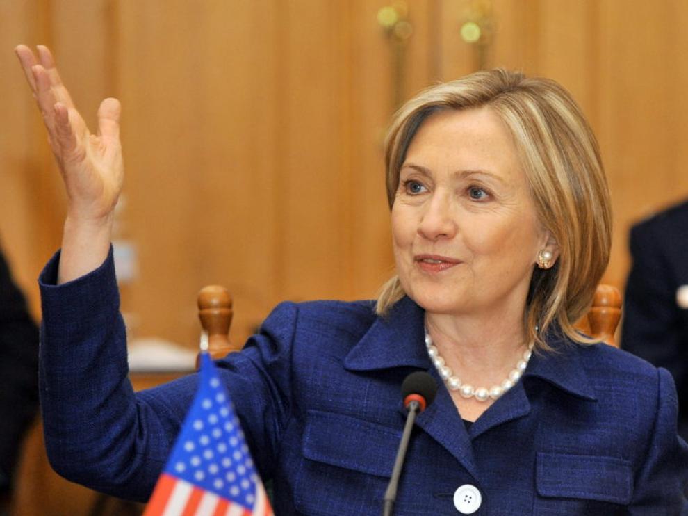 Hillary Clinton durante su visita a Kiev