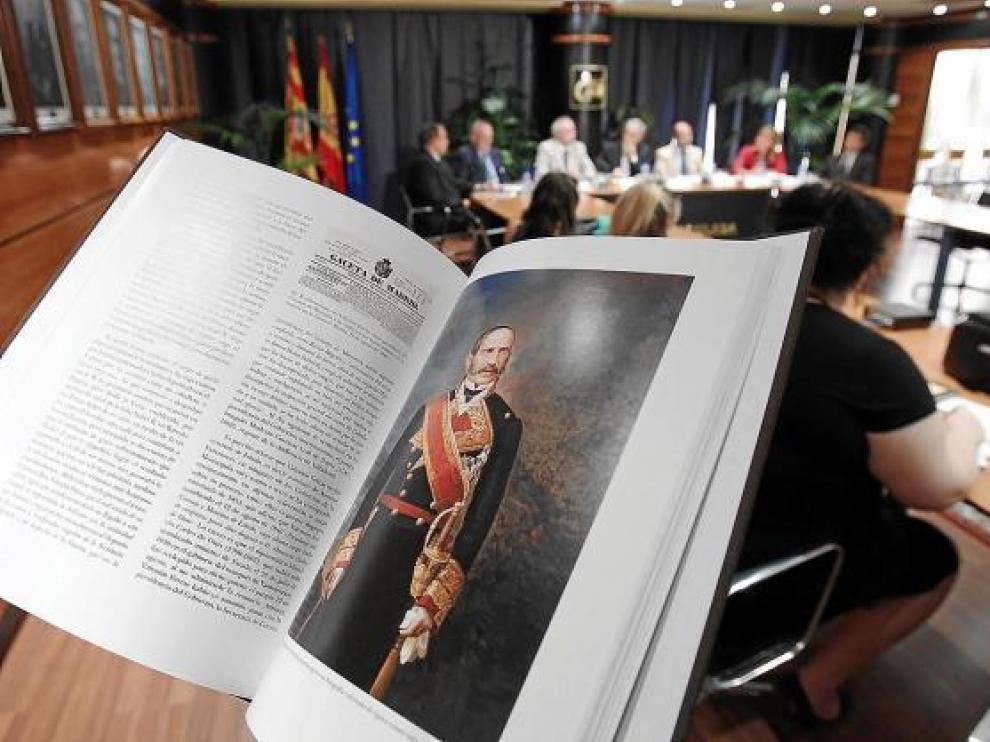 Imagen de Valentín Ferraz que aparece en el libro, que se presentó ayer en la sede de la CAI.