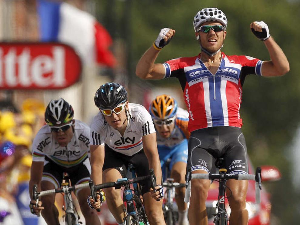 Hushovd, se impone al sprint.