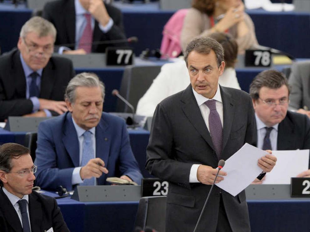 Zapatero habla ante el Pleno del Parlamento Europeo de Estrasburgo