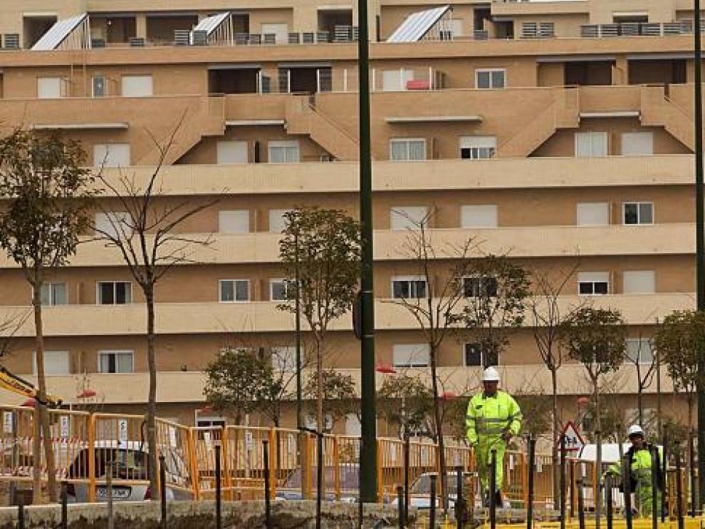 Edificio en Valdespartera, una de las zonas de Zaragoza con mayor número de viviendas protegidas construidas.