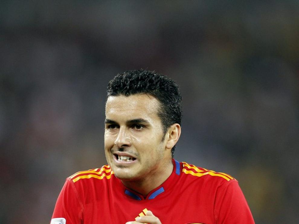 Pedro durante el partido ante Alemania.