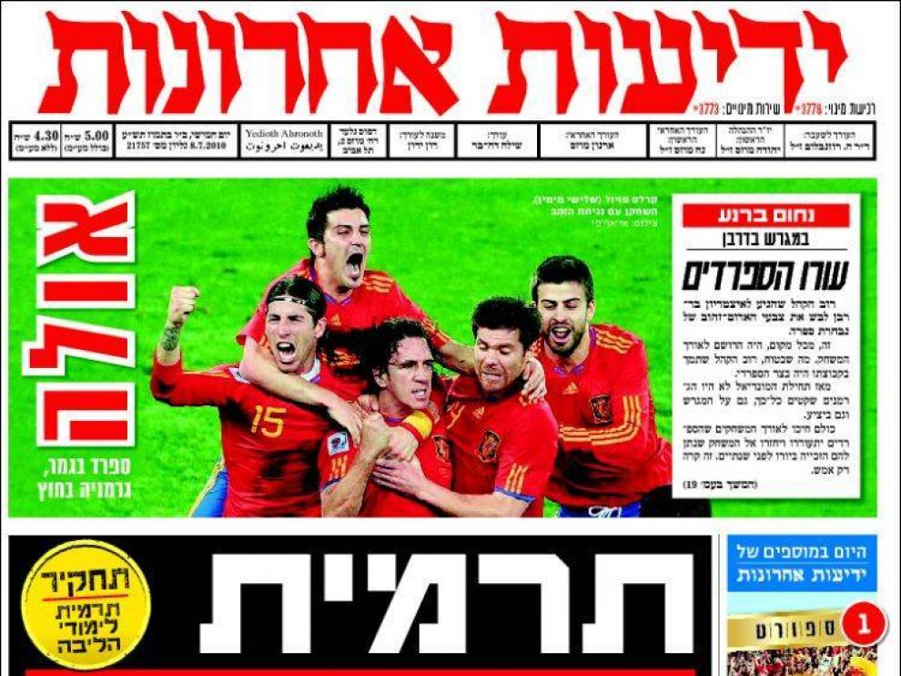 La portada de Yedioth Ahronoth