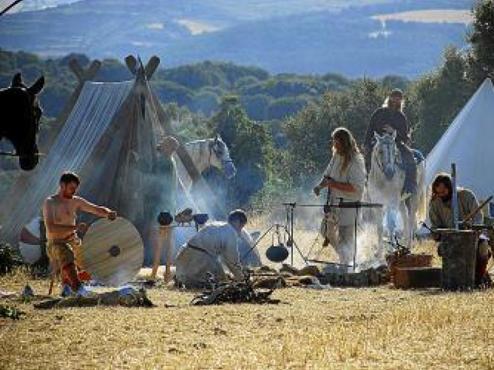 Recreación histórica de los soldados carolingios.