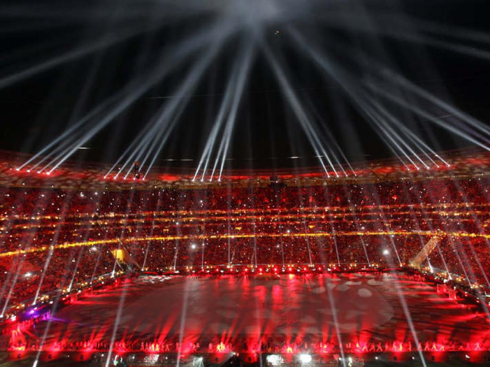 La ceremonia de clausura, en el Soccer City, antes del partido