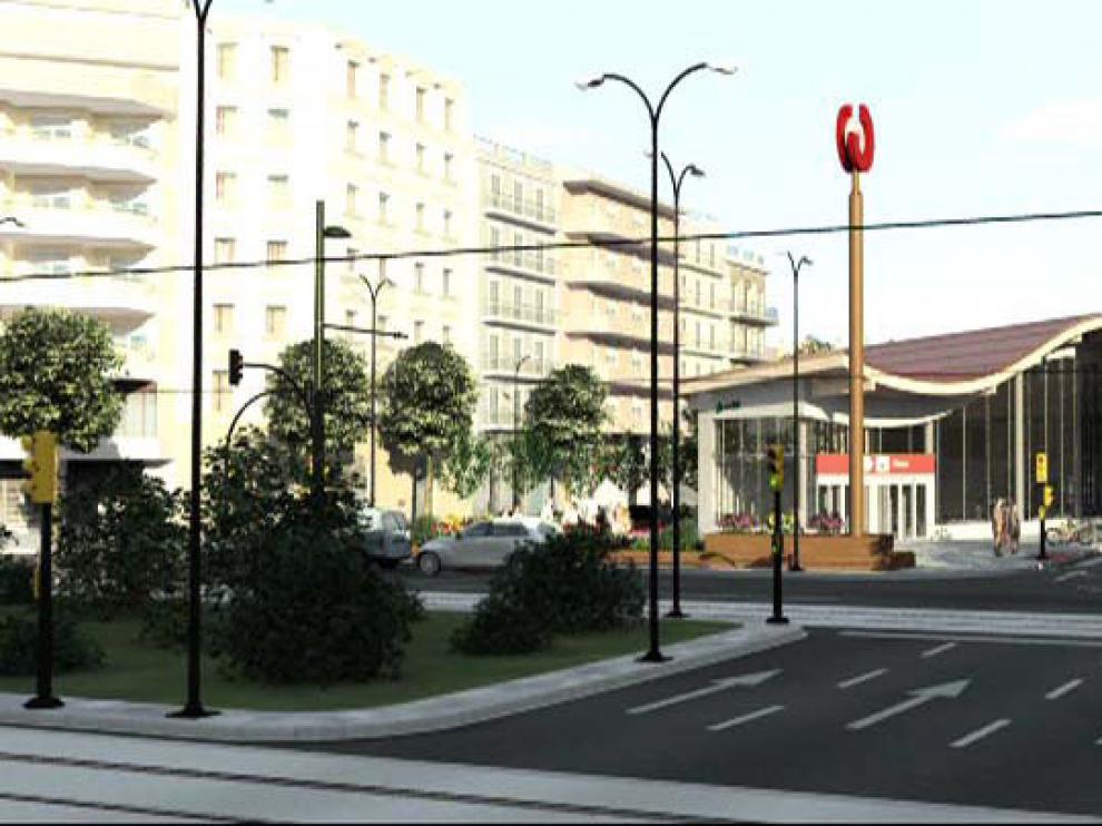 Recreación de la futura estación de Goya