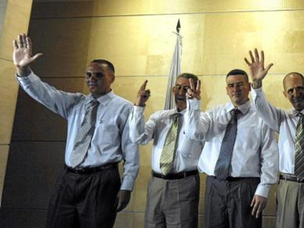 De izda. a dcha., Léster González, Antonio Villarreal, Pablo Pacheco, José Luis García, Julio César Gálvez, Omar Ruiz y Ricardo González.
