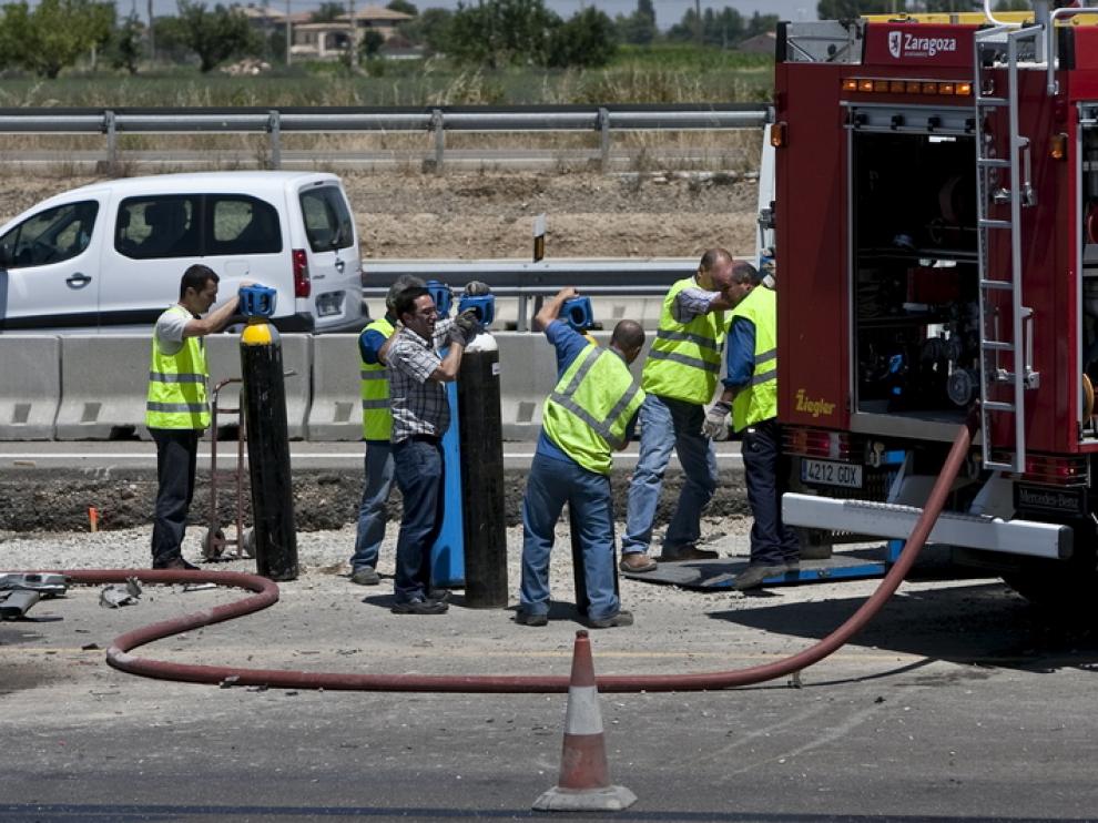 El accidente de la A-2 a la altura de Santa Isabel produjo retenciones en la vía