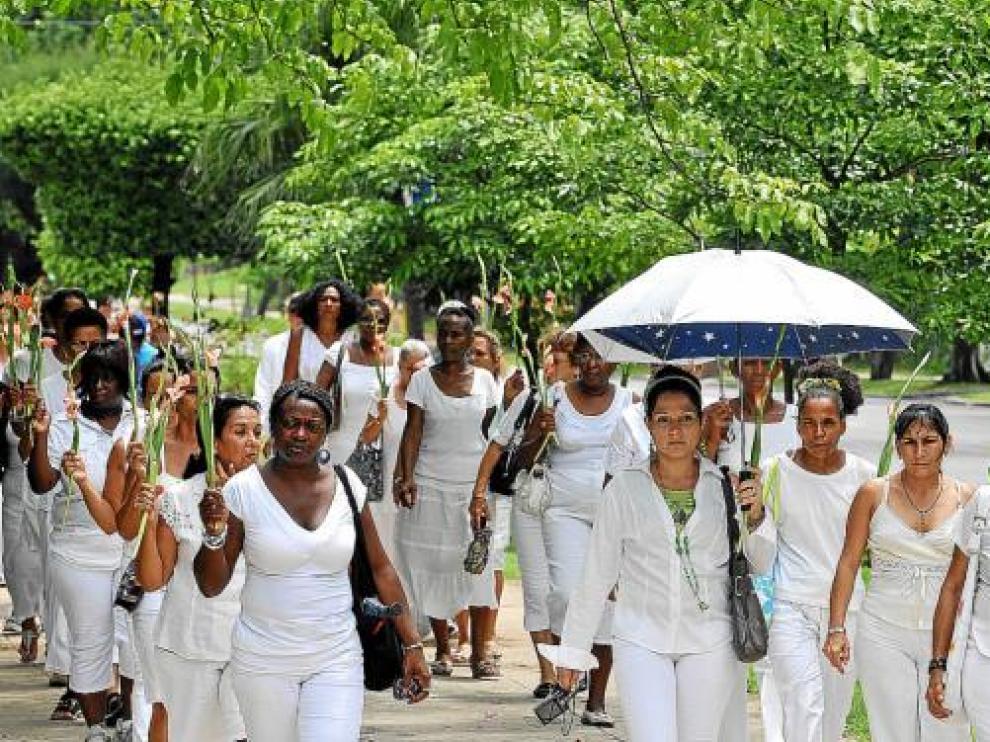 Marcha de las Damas de Blanco por las calles de La Habana