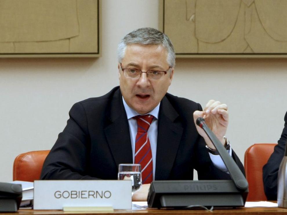 José Blanco durante una intervención en la Comisión de Fomento del Congreso de los Diputados