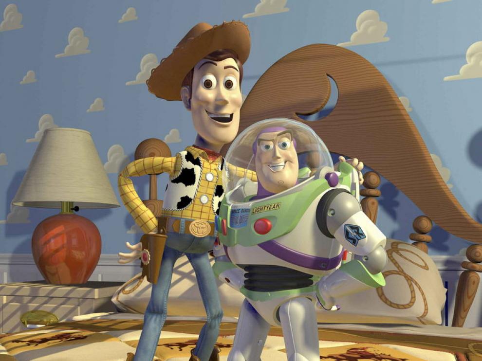 Los protagonistas de la película Toy Story, el vaquero Woody y el viajero espacial Buzz Lightyear